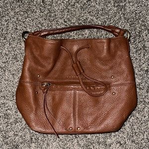 Sanctuary Cognac Pebbled Leather Hobo Bag